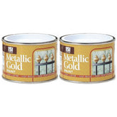 2X Metallic Gold Paint Tin 180ml Tin Paint